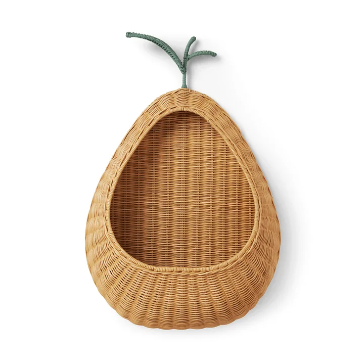 Ferm Living - Pear woven wall bag, rattan