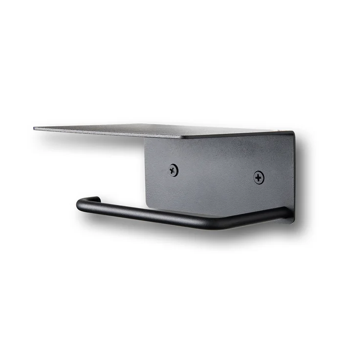 Ferm Living - Dora Toilet roll holder with shelf, black