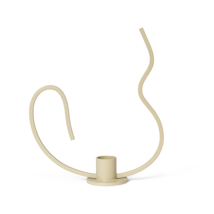 ferm Living - Valse Candlestick low, cashmere