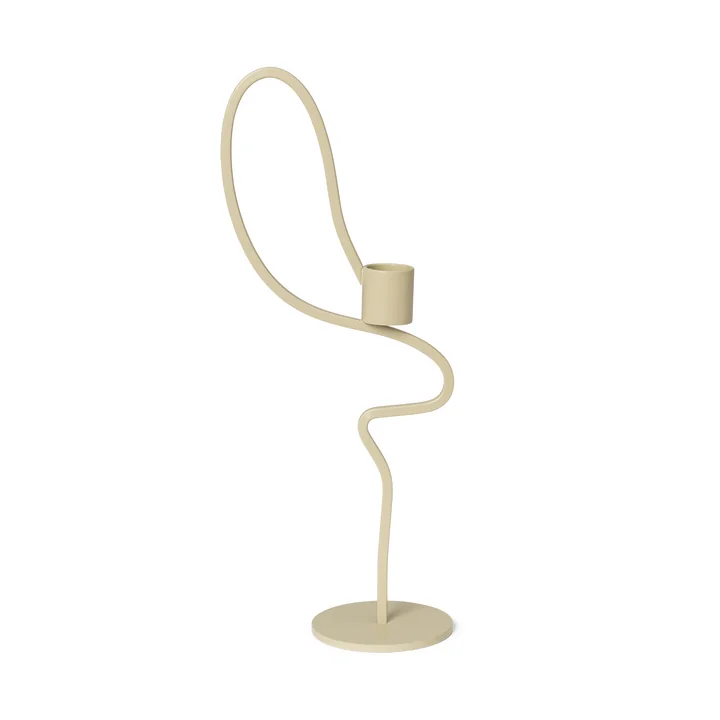 Ferm Living - Valse Candlestick tall, cashmere