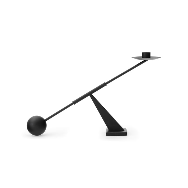 Audo - Interconnect Candlestick, H 25.5 x L 42.5 cm, black (RAL 9005)