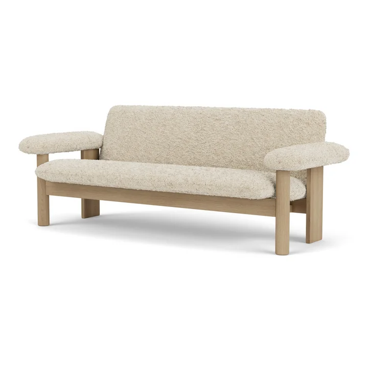 Brasilia 2-seater sofa, natural oak / natural sheepskin by Audo