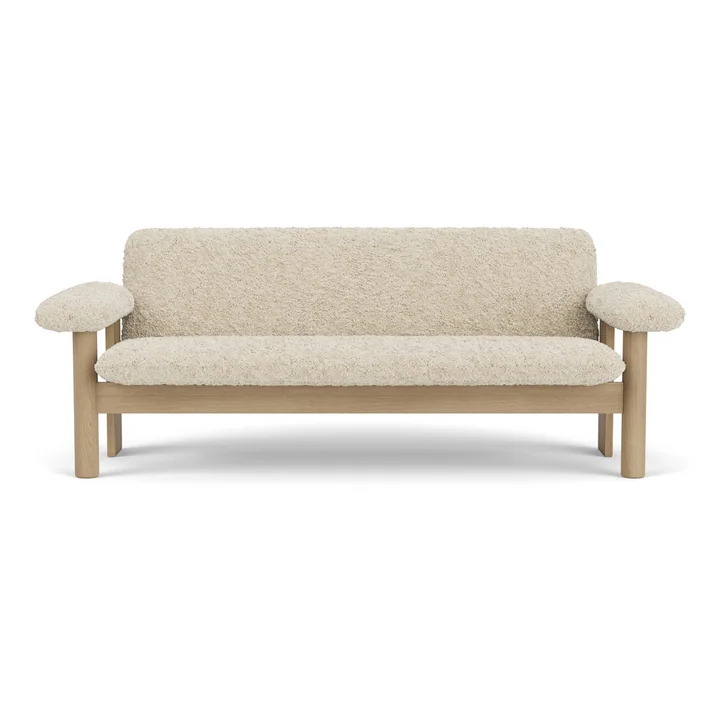 Brasilia 2-seater sofa, natural oak / natural sheepskin by Audo