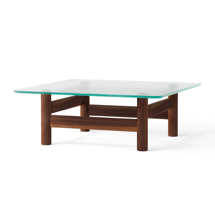 Brasilia lounge table, glass / walnut by Audo