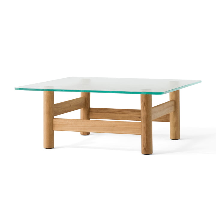 Brasilia lounge table, glass / natural oak by Audo