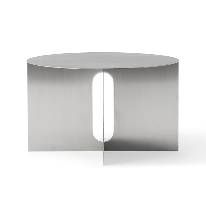 Audo - Androgyne Base side table, Ø 63 cm, brushed steel