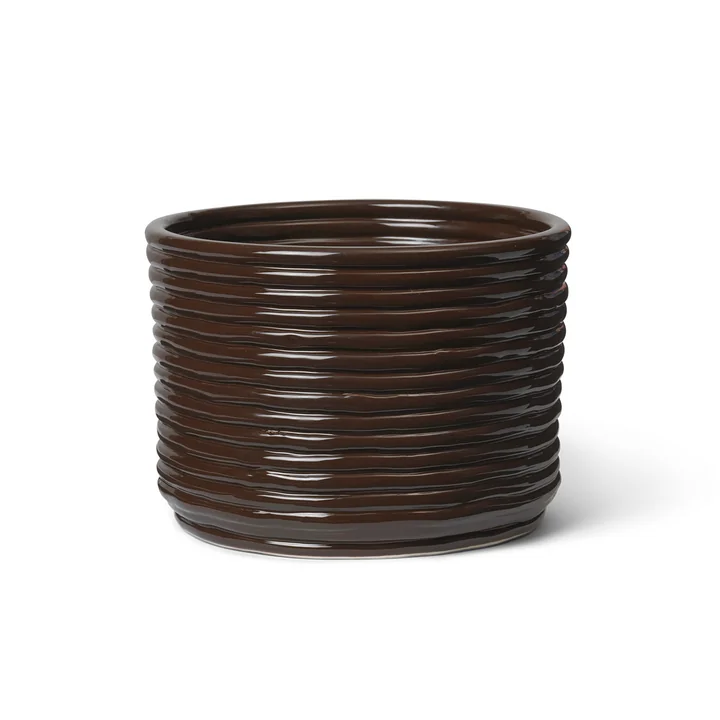 Ferm Living - Corduroy flower pot, carob brown