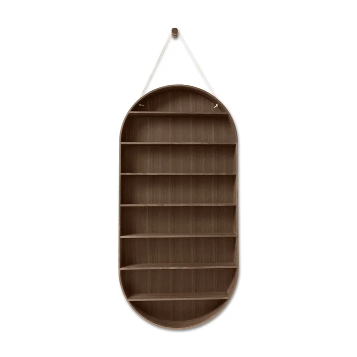 Ferm Living - Oval Dorm wall shelf, smoked oak