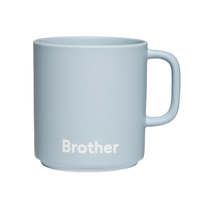 Design Letters - VIP Favourite Porcelain mug with handle, Brother / light blue