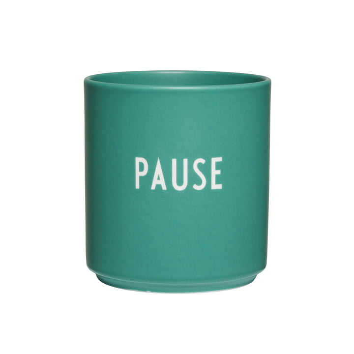 Design Letters - AJ Favourite Porcelain mug, Pause / antique green