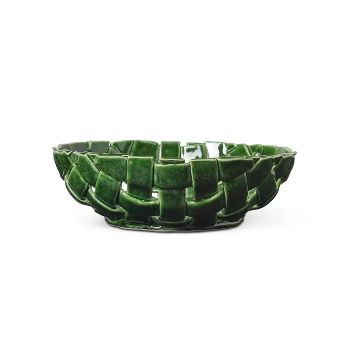 Ferm Living - Plait bowl, Ø 30 cm, emerald green