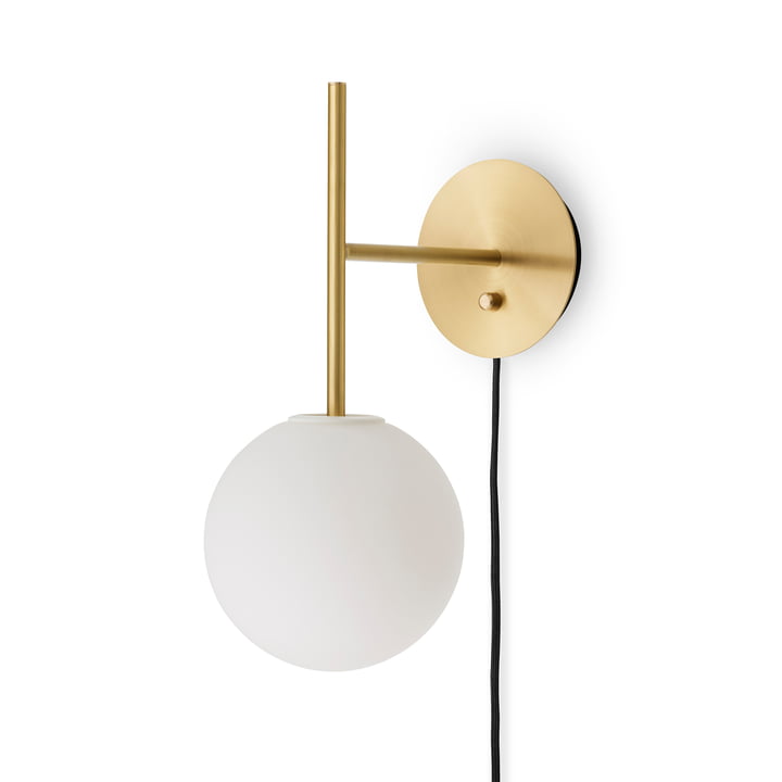 R Bulb wall light, brushed brass by Audo