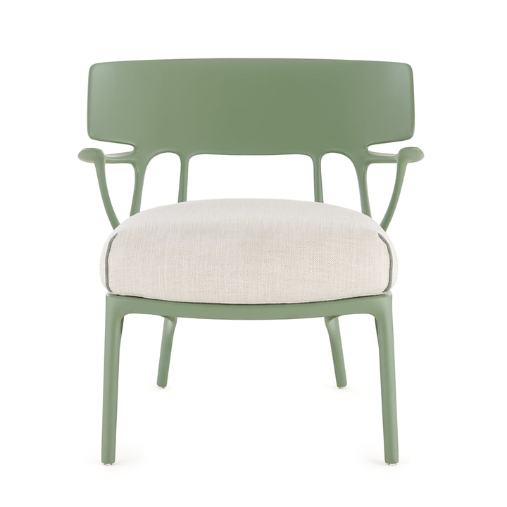 Kartell - A.I. Lounge Chair, green / white (fabric Panamino)