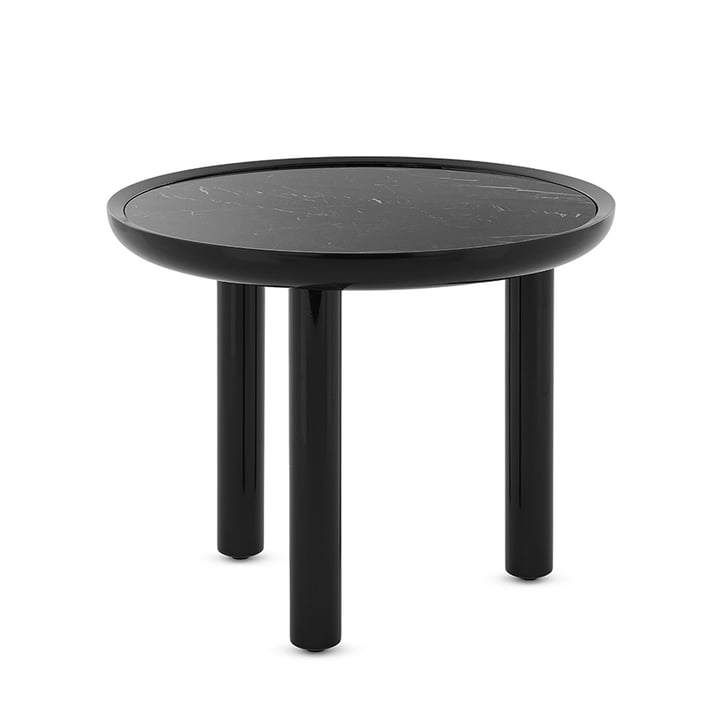 Kartell - K-Top side table, H 50 cm / Ø 60 cm, black Marquina / black