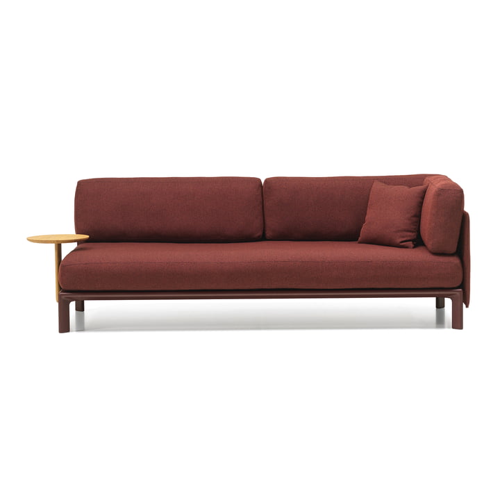 Vitra - Anagram flexible modular sofa, 226.5 x 95 cm, incl. 2 cushions, dark bordeaux / dark red melange (Cento 12) + add-on table