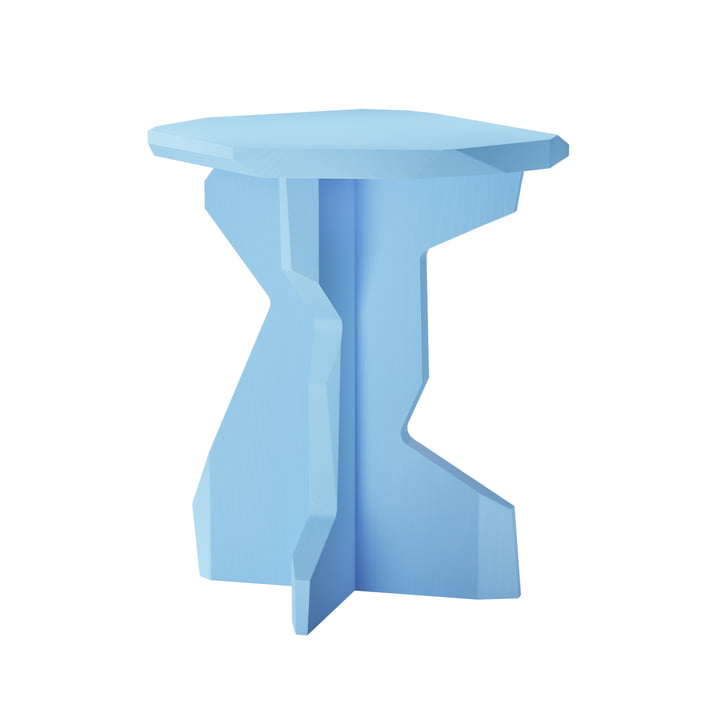 OUT Objekte unserer Tage - Fels Stool, ash lacquered sky blue