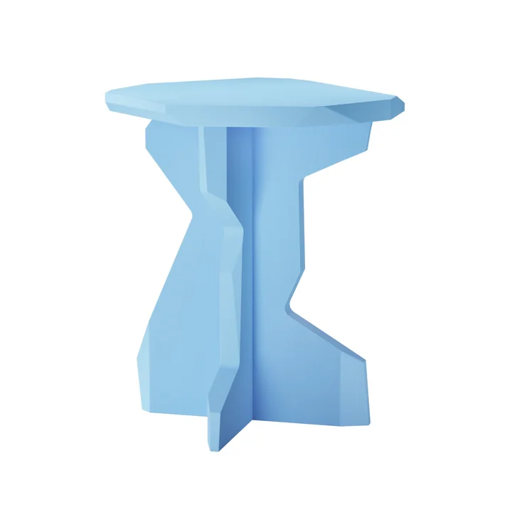 OUT Objekte unserer Tage - Fels Stool, ash lacquered sky blue