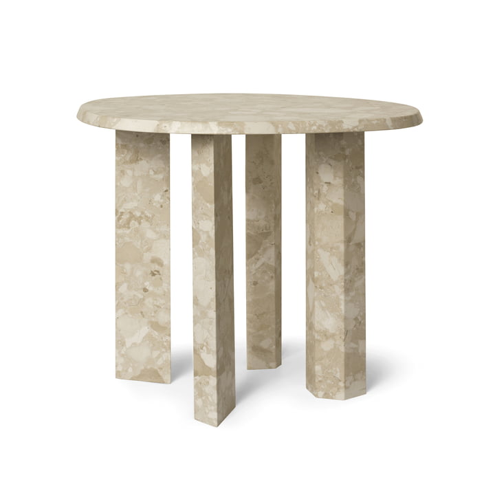 ferm Living - Taula side table, H 45 x Ø 54.4 cm, marble, sand