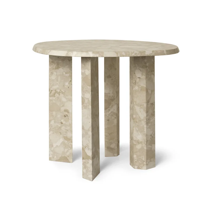Ferm Living - Taula side table, H 45 x Ø 54.4 cm, marble, sand