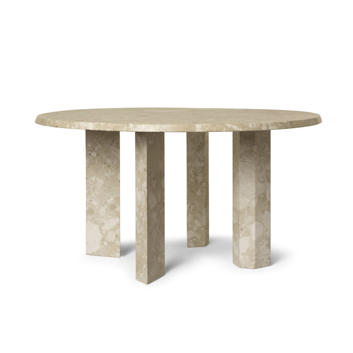 ferm Living - Taula coffee table, H 35 x Ø 67 cm, marble, sand