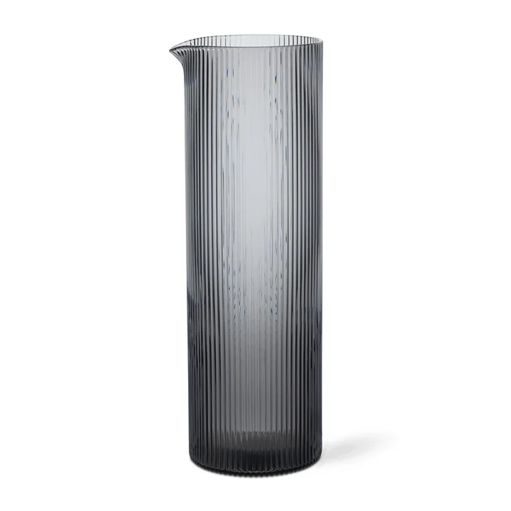 Ferm Living - Ripple Water carafe, 1.1 l, smoked gray