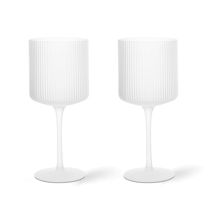 ferm Living - Ripple Red wine glass, frosted (set of 2)