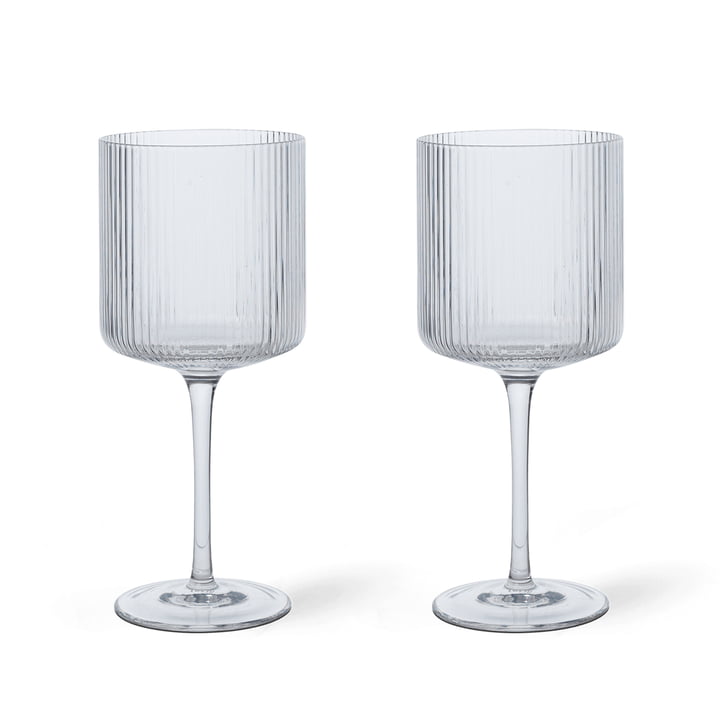 ferm Living - Ripple Red wine glass, clear (set of 2)