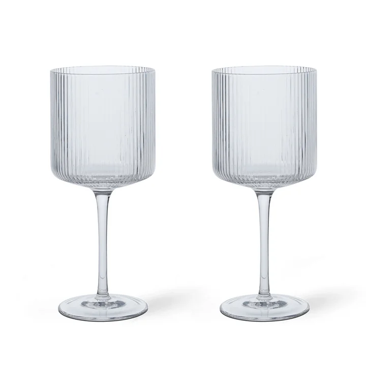 Ferm Living - Ripple Red wine glass, clear (set of 2)
