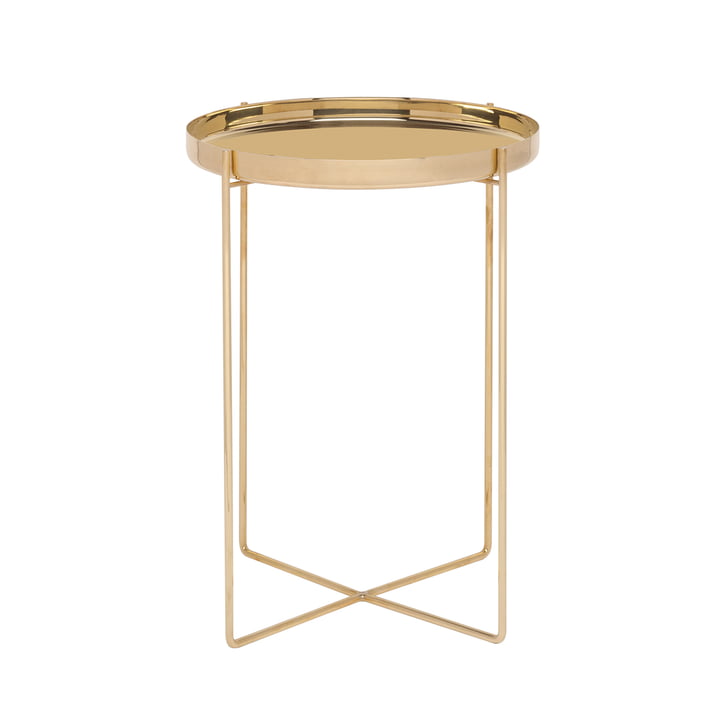 e15 - Habibi side table H 47 cm / Ø 37 cm, brass