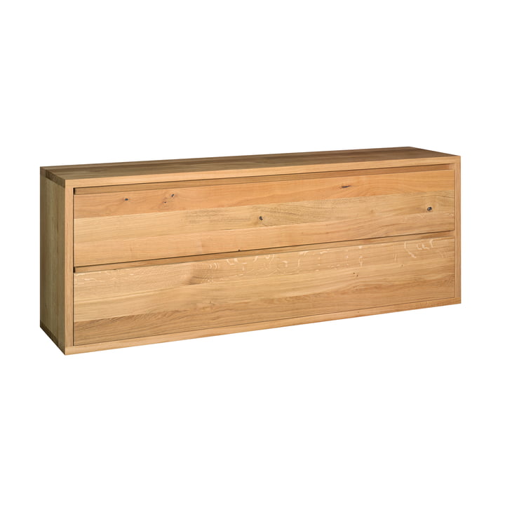 e15 - Imari chest of drawers with 2 drawers, L x W x H 160 x 45 x 75 cm, oiled oak