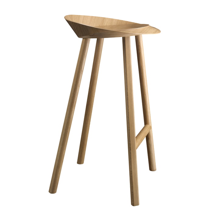 e15 - ST10 Jean bar stool H 79 cm, clear lacquered oak