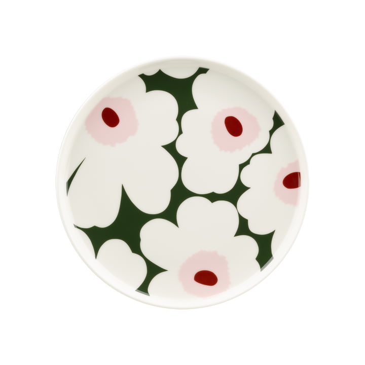 Marimekko - Oiva Unikko Plate Ø 20 cm, green / white