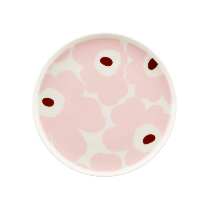 Marimekko - Oiva Unikko Plate Ø 20 cm, pink / white
