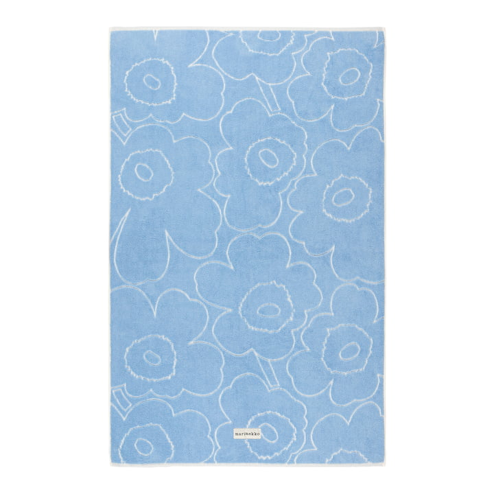 Marimekko - Piirto Unikko bath towel, 100 x 160 cm, blue / white