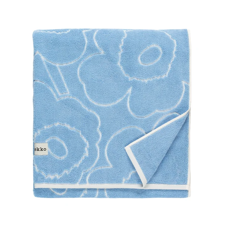 Marimekko - Piirto Unikko bath towel, 100 x 160 cm, blue / white