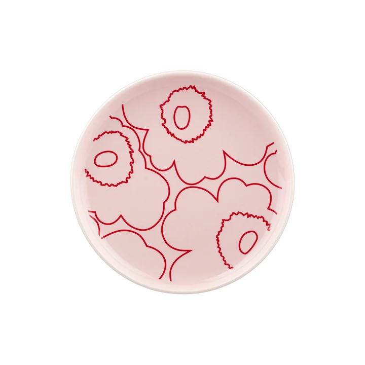 Marimekko - Oiva / Piirto Unikko plate Ø 13.5 cm, pink / red
