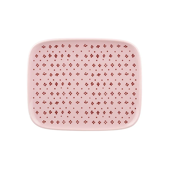 Marimekko - Oiva Muija plate, 15 x 12 cm, pink / maroon