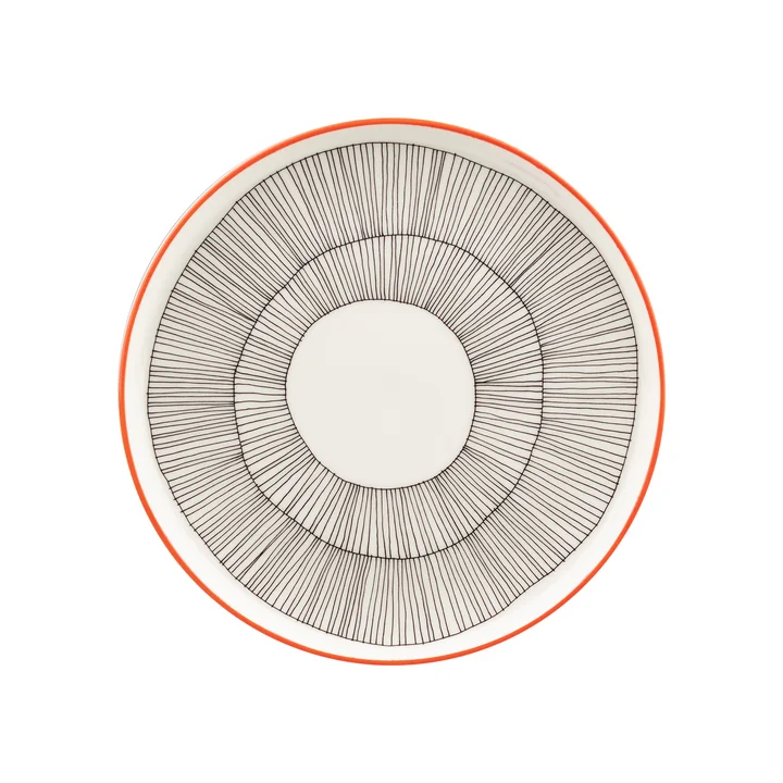 Marimekko - Oiva Kukat Puhkeavat plate, 20 cm, white / black / orange