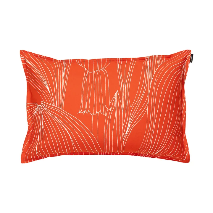 Marimekko - Kukat Puhkeavat cushion cover, 40 x 60 cm, tomato red / white