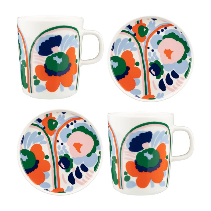 Marimekko - Karuselli Mug and plate set, colorful (4 pcs.)