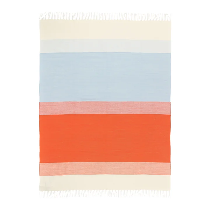 Marimekko - Hennika blanket, 120 x 180 cm, orange / white / light blue