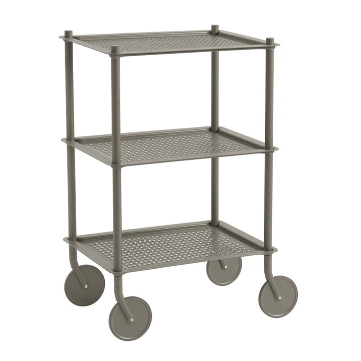 Muuto - Flow Side trolley, 3 shelves, taupe