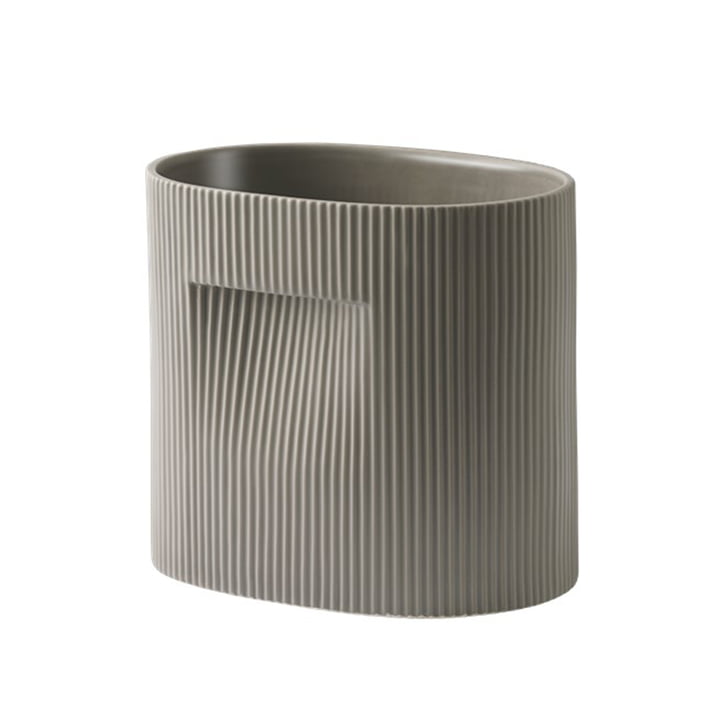 Muuto - Ridge Flower pot, h 24 cm, taupe