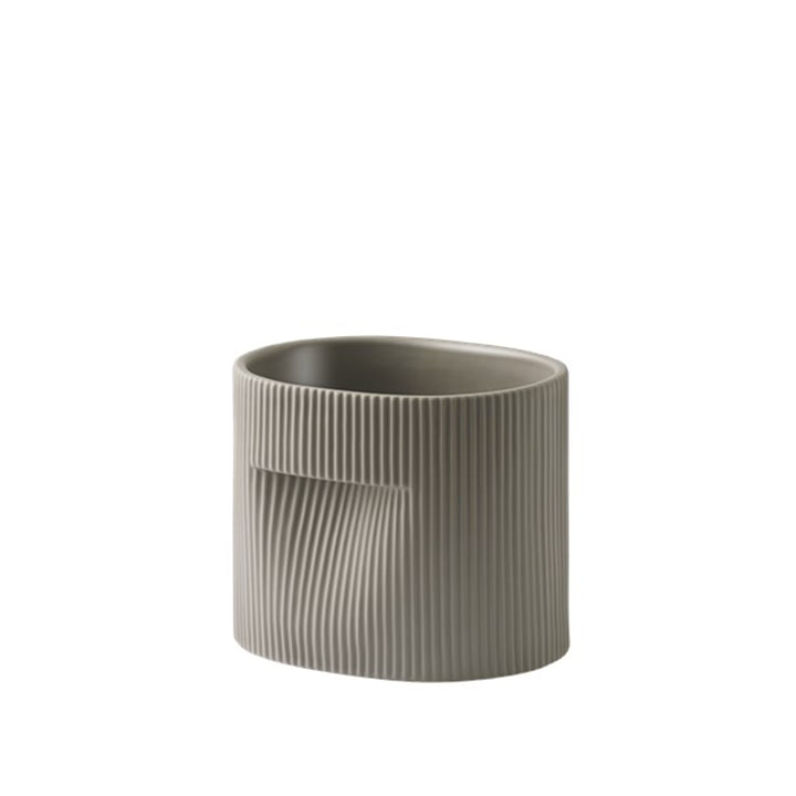 Muuto - Ridge Flower pot, H 15 cm, taupe