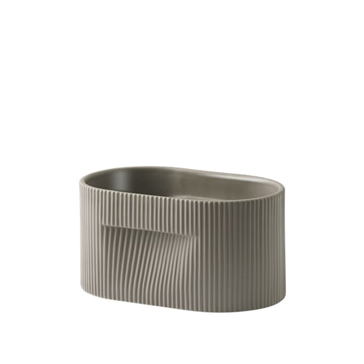 Muuto - Ridge Flower pot, h 13 cm, taupe