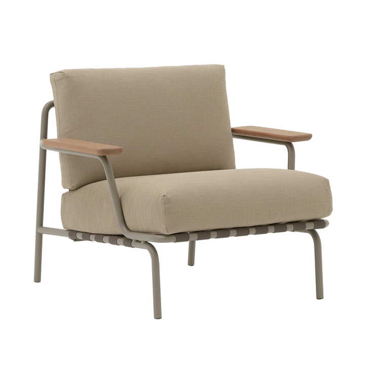 Muuto - Settle Outdoor Lounge Chair, brown / taupe (fabric Ribbed Weave 5)