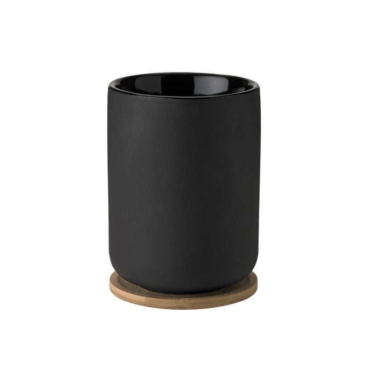 Stelton - Theo Thermo tea mug with coaster, 0.25 l, black