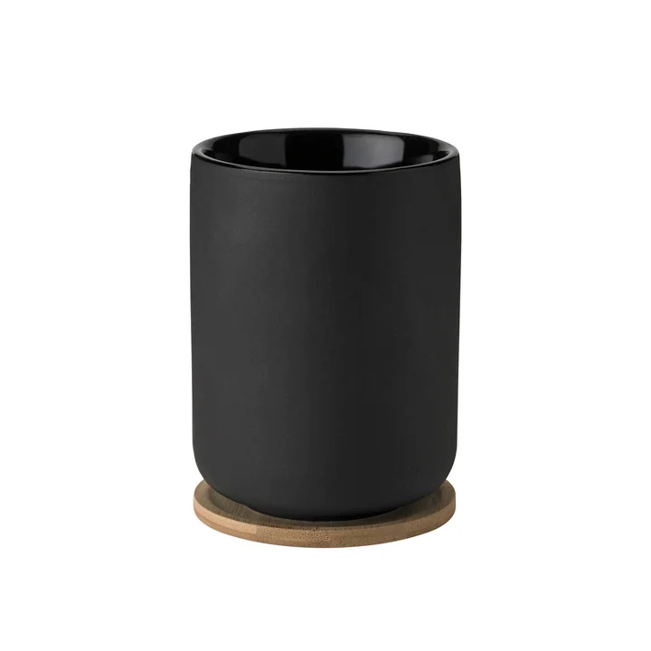 Stelton - Theo Thermo tea mug with coaster, 0.25 l, black