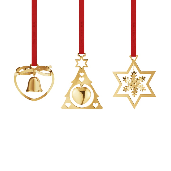 Georg Jensen - Miniature Christmas mobile 2024, gold (set of 3)