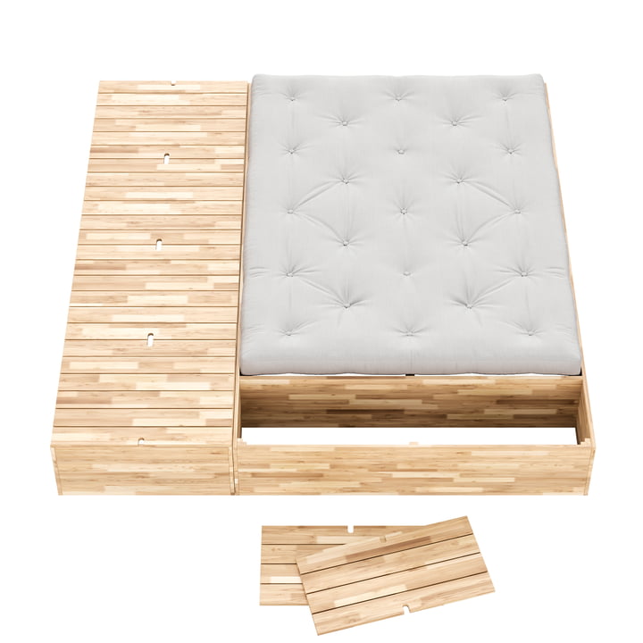 Karup Design - Basement bed, 140 x 200 cm, clear pine incl. storage bench